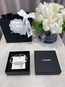 Chanel Double C Rhinestone Pearl Bracelet-3834