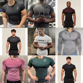 GYMSHARK ESSENTIAL sports stretch fitness cotton short-sleeved T-shirt -2788